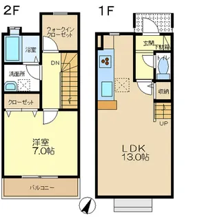 東京都八王子市みなみ野3丁目【テラスハウス】の間取り