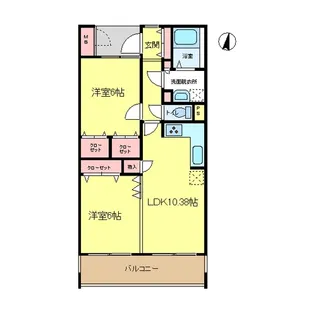 コモドアロッジオ【2階】の間取り