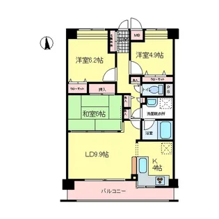 リリーウェル【3階】の間取り