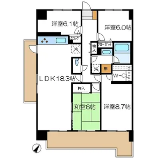 エグザガーデン(C-1203)【12階】の間取り