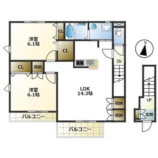 T−house【201号室】の間取り