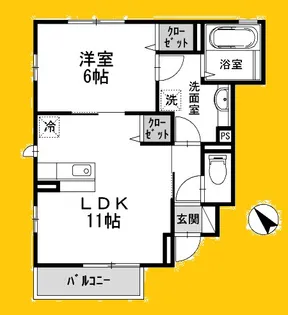 ペルーシェB棟【1階】の間取り