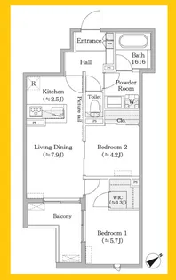 フィカーサ横浜【2階】の間取り