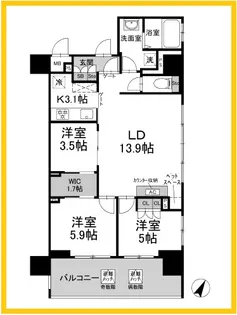 リーラ横浜川和町【7階】の間取り