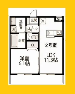 ル ヴェール クレール【1階】の間取り