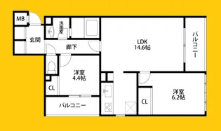 フロレスタ大倉山弐番館【2階】の間取り
