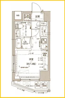 クラリッサレーヴ阪東橋【9階】の間取り