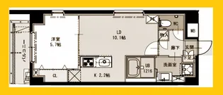 クレサール横中【4階】の間取り