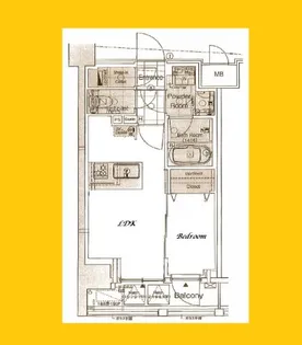 エステムプラザ横濱関内【8階】の間取り