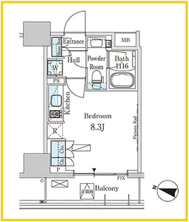 パークアクシス横濱高島町【6階】の間取り