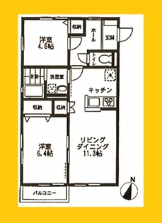 オーチャード・アパートメントB【2階】の間取り