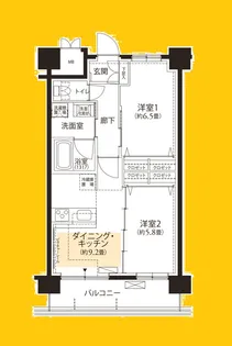フロール横浜三ツ沢2番館【4階】の間取り