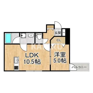 S Apt.城北公園通【202号室】の間取り