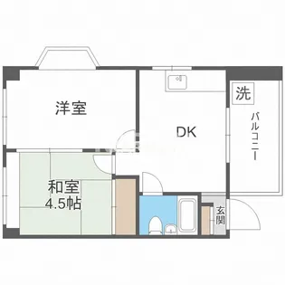 旭ロイヤルハイム【4階】の間取り