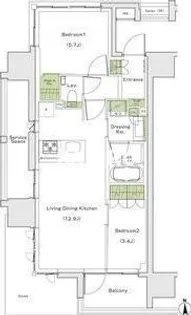 ザ・パークハビオ都島フロント【9階】の間取り