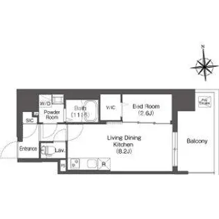 コンフォリア・リヴ南森町Ⅱ【10階】の間取り