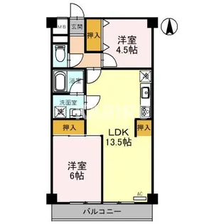 2LDKの間取り画像