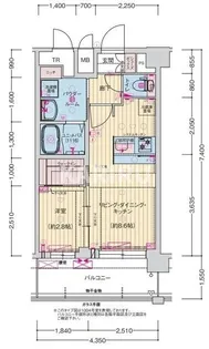 プレサンス東小橋エレディータ【10階】の間取り