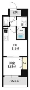 1DKの間取り画像