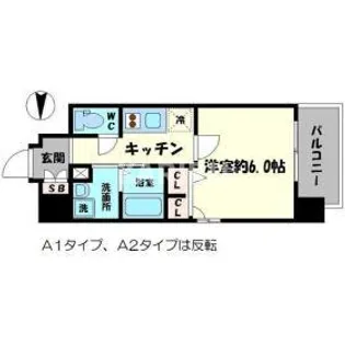 エスリード心斎橋EAST【13階】の間取り