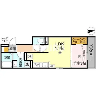 アザレア深江橋【1階】の間取り