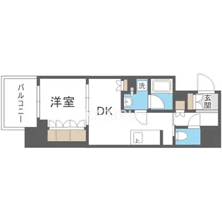 1DKの間取り画像