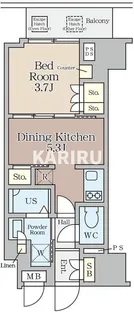 クレストコート堂島【302号室】の間取り