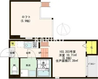 ハーモニーテラス高殿【1階】の間取り