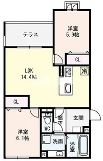 2LDKの間取り画像