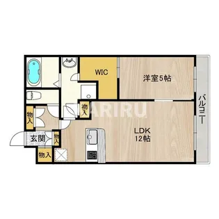 1LDKの間取り画像