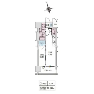 スプランディッドライズ新大阪ノース【10階】の間取り