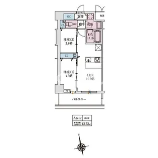 スプランディッドⅨ(ナイン)【703号室】の間取り