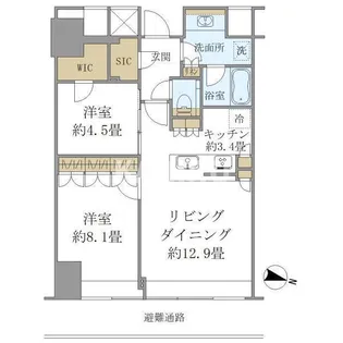Brillia Tower堂島【12階】の間取り