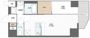 MELDIA CREST 桜ノ宮 Kirsch【2階】の間取り
