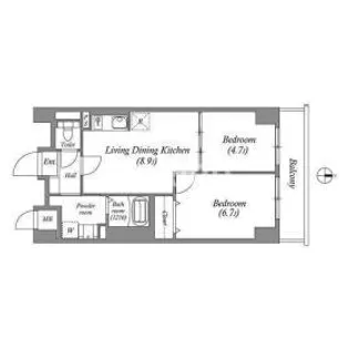 リアライズ今里南【6階】の間取り