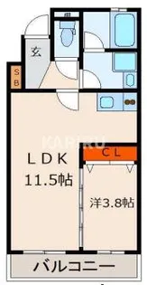 1LDKの間取り画像