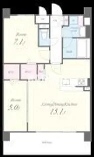 メゾンドボヌール弁天町【1階】の間取り