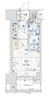 ワールドアイ大阪城イーストアドバンス【15階】の間取り