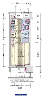プレサンスOSAKA東成中本ハーヴィル 【7階】の間取り