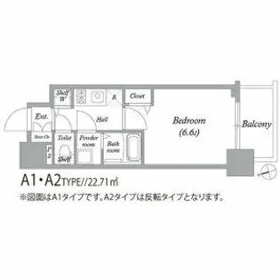 アドバンス大阪バレンシア【4階】の間取り