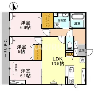 クラシスト東中本【2階】の間取り