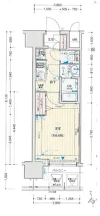 アドバンス大阪ブリアント【4階】の間取り