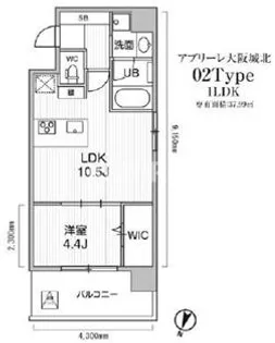 1LDKの間取り画像