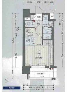 プレサンス大阪城公園ファーストシート【201号室】の間取り