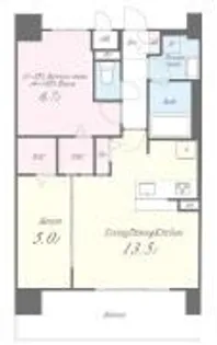 ディエスベアティ久宝寺口【601号室】の間取り