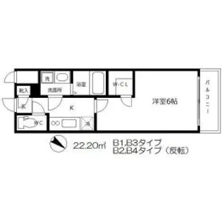 エスリード大阪城【4階】の間取り