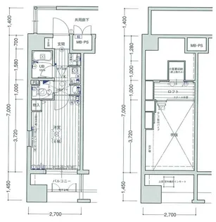 エステムコート大阪城前OBPリバーフロント【8階】の間取り