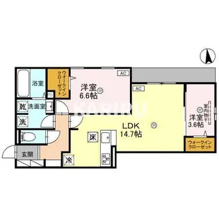 ウエストアロウ林寺【101号室】の間取り