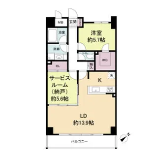 レジディア玉造【11階】の間取り