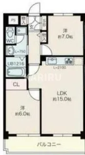 ハイツ森ノ宮【2階】の間取り